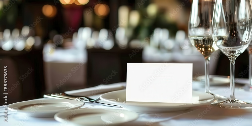 Poster elegant table setting with a place card