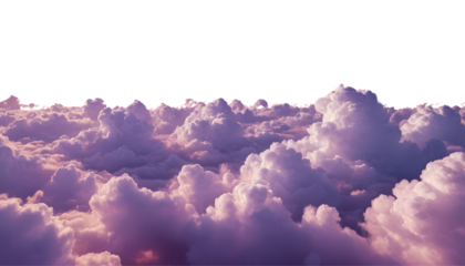 Purple clouds and smoke on a transparent background,  fluffy clouds, realistic clouds, clouds in the sky 