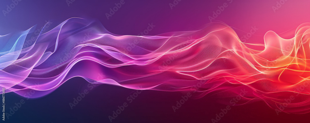Poster a bright gradient wave background featuring smooth, flowing lines transitioning from red to purple,