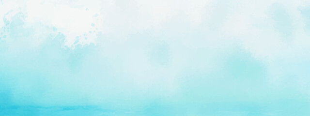 abstract soft brush painted white and blue watercolor background.	