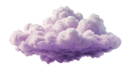 Purple cloud of smoke isolated on transparent background, smoke on white, purple cloud isolated on white background