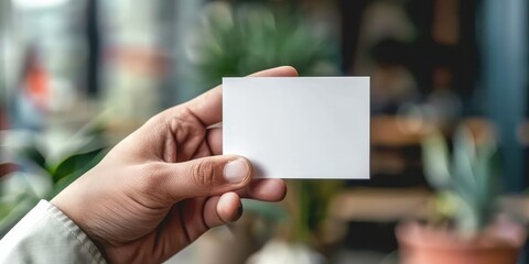 Blank Business Card Mockup in Hand