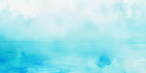abstract soft brush painted white and blue watercolor background.	