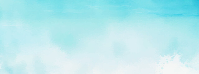 abstract soft brush painted white and blue watercolor background.	