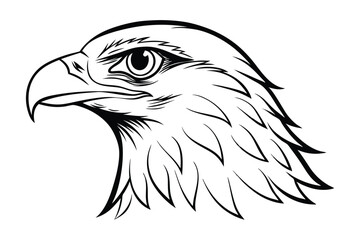 Elegant eagle head line art vector illustration design, perfect for prints and digital use.