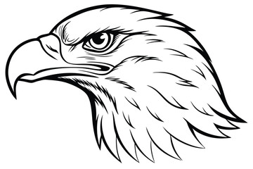 Elegant eagle head line art vector illustration design, perfect for prints and digital use.