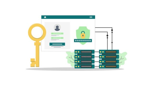 4k Secure Data Server Concept Animation Video