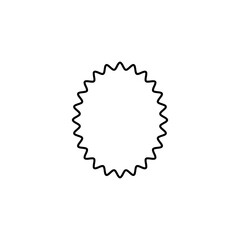 Oval wavy frame. Black and white vector illustration.