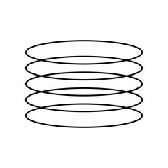 Repetitive horizontal ovals. Sign, symbol, black and white vector illustration.