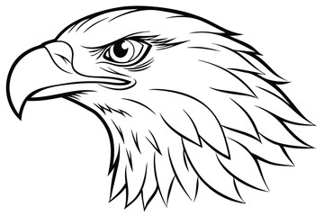 Elegant eagle head line art vector illustration design, perfect for prints and digital use.