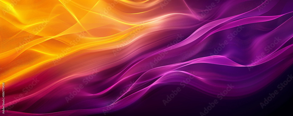 Aufkleber a stunning gradient wave background with smooth, flowing lines transitioning from purple to yellow, 