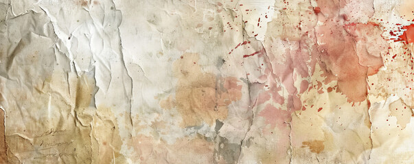 A grunge texture background with layered, ripped paper, faded ink, and smudges, creating a chaotic,
