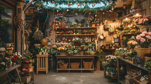 A flower shop with a homely atmosphere decorated img