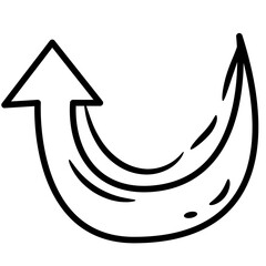 Sketch Doodle Arrow with Color Black. Vector Illustration