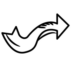 Sketch Doodle Arrow with Color Black. Vector Illustration