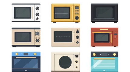Obraz premium Oven icons for microwave and electric ovens.
