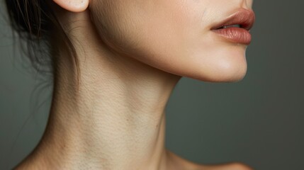 Obraz premium Delicate Beauty: Close-Up of Thin Person's Neck and Clavicle Showing Fragile Build and Elegance