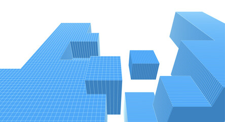 abstract modular architecture 3d rendering	
