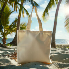 Empty tote bag mockup