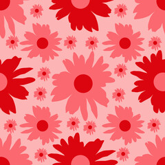 Vector - floral silhouette seamless pattern, flower head.
