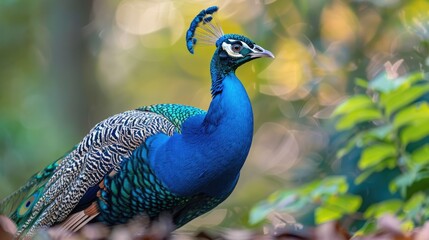 Fototapeta premium Peacock with rotated tail
