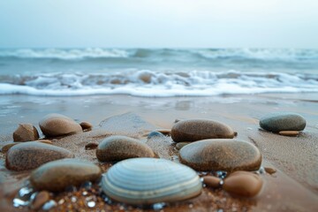 Smooth Pebbles on a Sandy Beach
