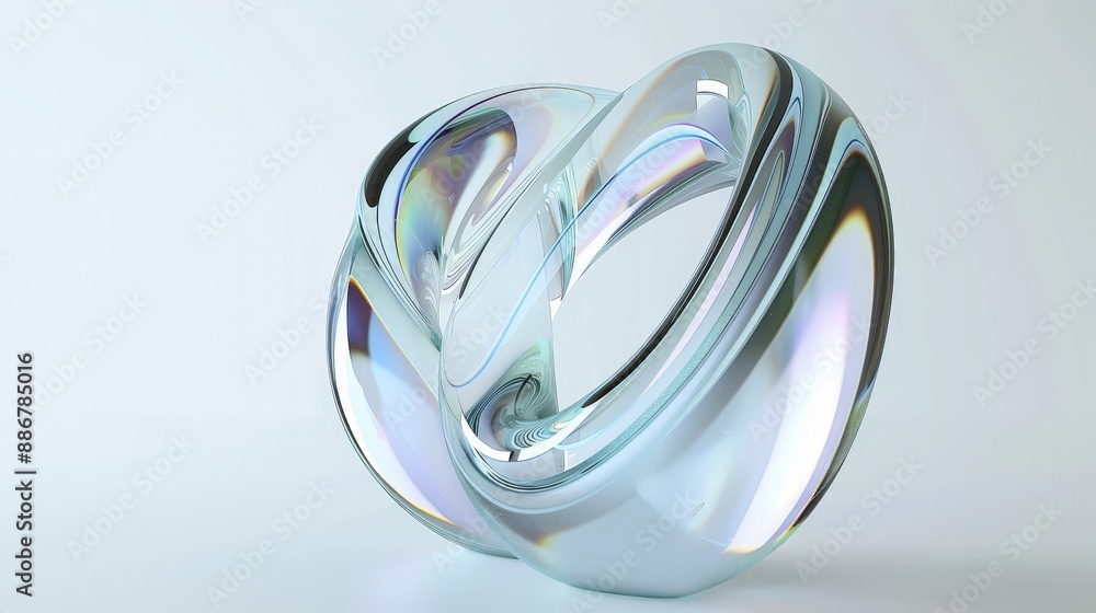Wall mural this captivating 3d render of an abstract glass shape is a perfect representation of modern art and 
