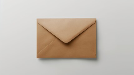 A brown envelope is sitting on a white background