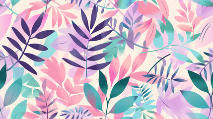 Vibrant Tropical Leaf Pattern Background
