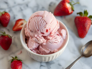 Delicious frozen fruit ice cream balls. Neural network AI generated art