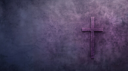 A purple background with a cross in the middle