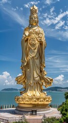 Nanhai Guanyin Bodhisattva, with a solemn golden body