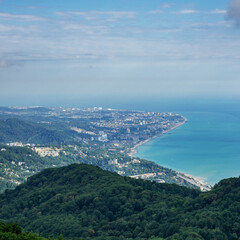 view of the city of Adler from Mount Akhun