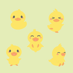 set cute ducks illustrator