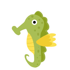 Sea Horses Animal. Vector Illustration