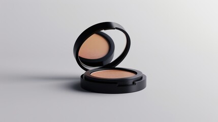 A compact powder compact with a mirror on top