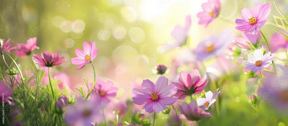 Aufkleber Flowers in bloom in spring with a copy space image.