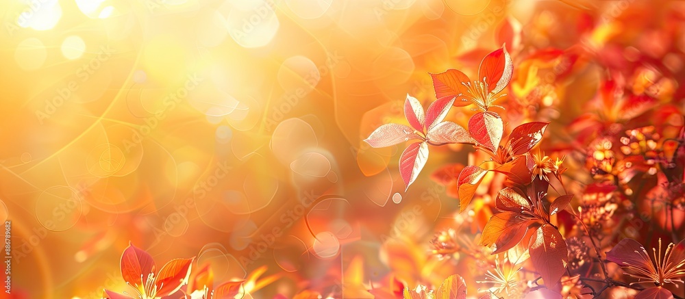 Aufkleber autumn sets against a radiant, blurred backdrop with copy space image available.