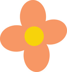 Organic Flat Flowers. Vector Illustration