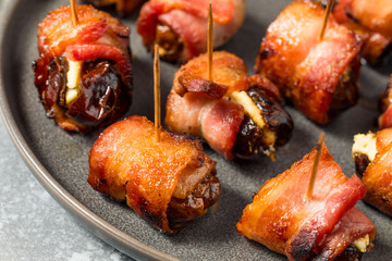 Warm Bacon Wrapped Dates