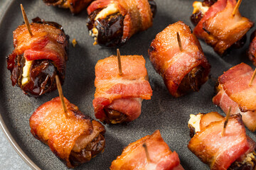 Warm Bacon Wrapped Dates
