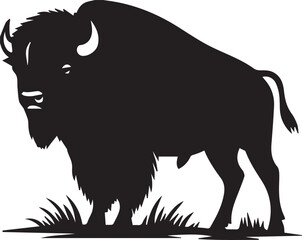 silhouettes of amerivan bison vector illustration