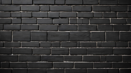  brick wall with wooden floor may used as background. brick wall, dark background for design. AI generated image, ai.
