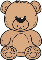 Obraz premium Cute Cartoon Bear Illustration with Simple Features
