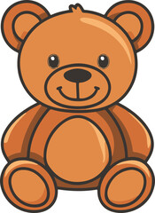 Fototapeta premium Cartoon Teddy Bear Icon for Children's Themes