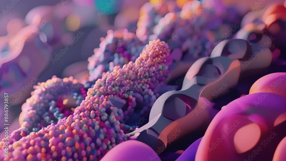 Poster a 3d reconstruction of a tight junction displaying its numerous strands and layers that act as a sel