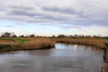 Drainage canal near Schagen in North Holland in the Netherlands