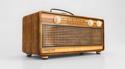 Radio receiver on white background. 