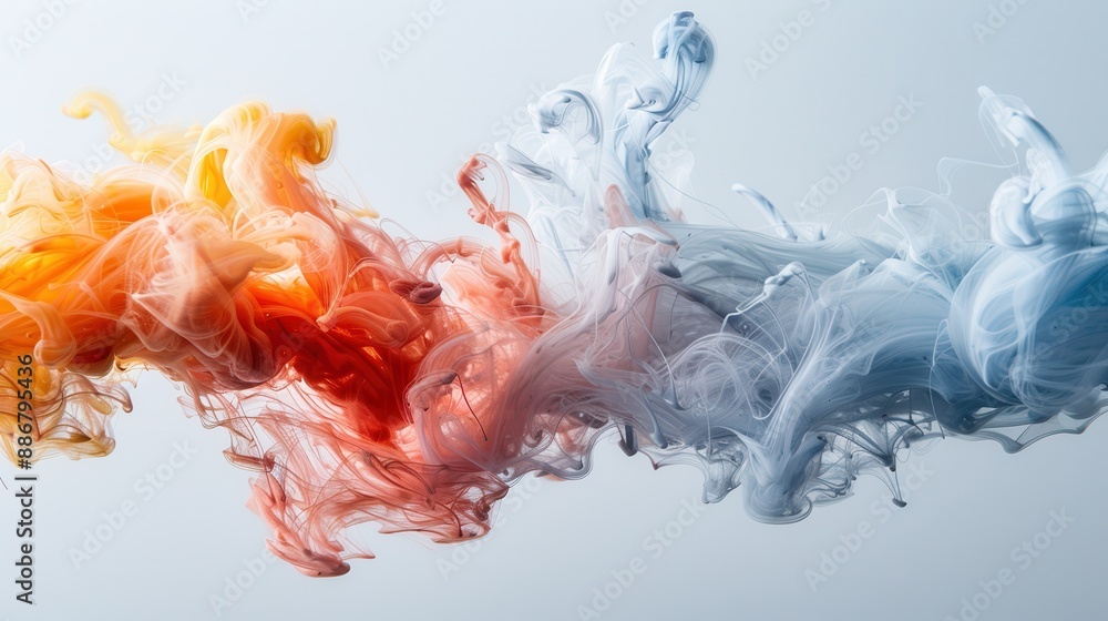 Poster dynamic swirls of color merge in a fluid composition, creating a captivating visual experience that 