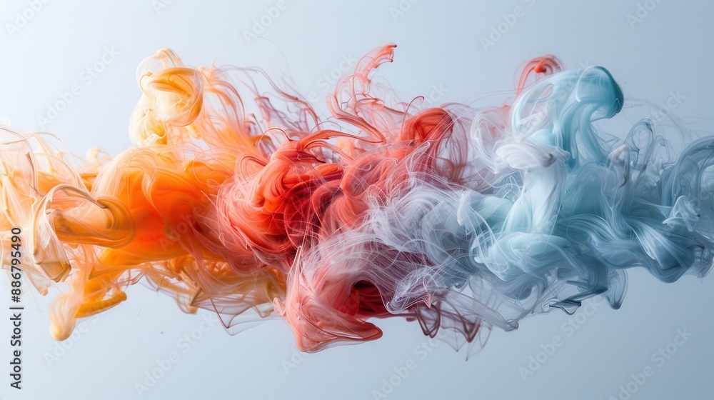 Poster this image captures the artistic swirls of mixed colors in fluid motion, illustrating a dynamic and 
